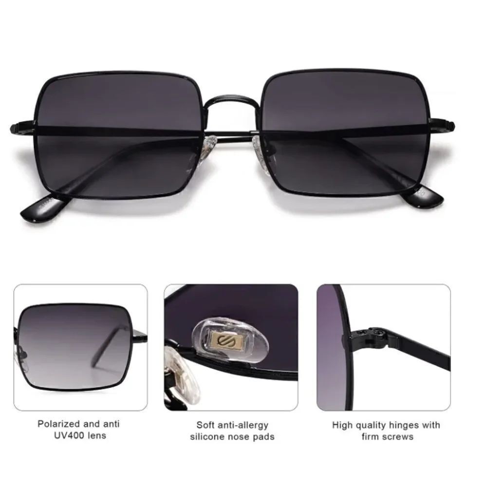 Trendy Thin Rectangle Frame Sunglasses - Picture 4 of 4